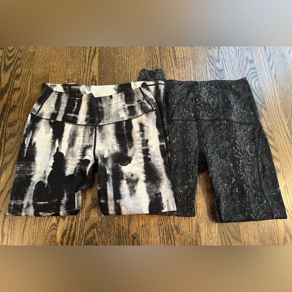 Varley Black and Gray Patterned Legging Set XL